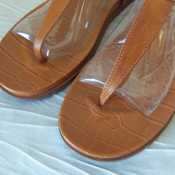 Sam Edelman Naomi Thong Sandals Brown Croc sz 9 - Picture 11 of 14